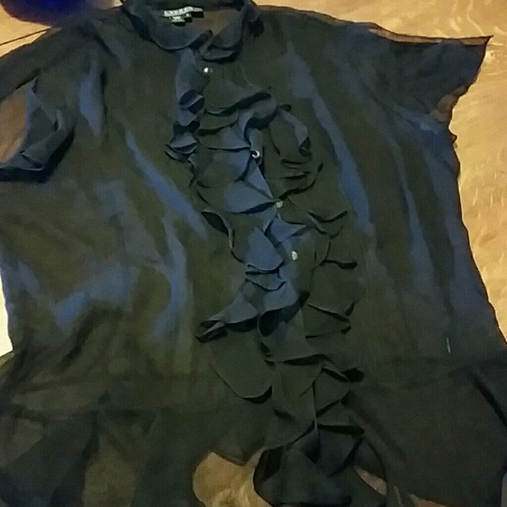 RL sheer w ruffle details